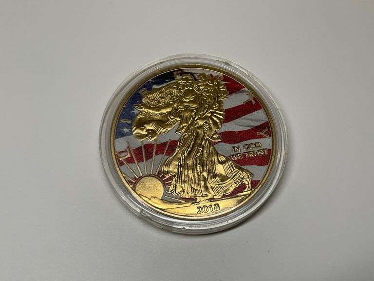 2018 1oz Fine Silver American Eagle Colorized Coin image
