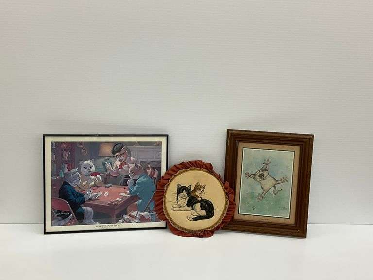 Cat Themed Framed Art - 'Anybody Home?' and 'Nobody's Purr-fect' image