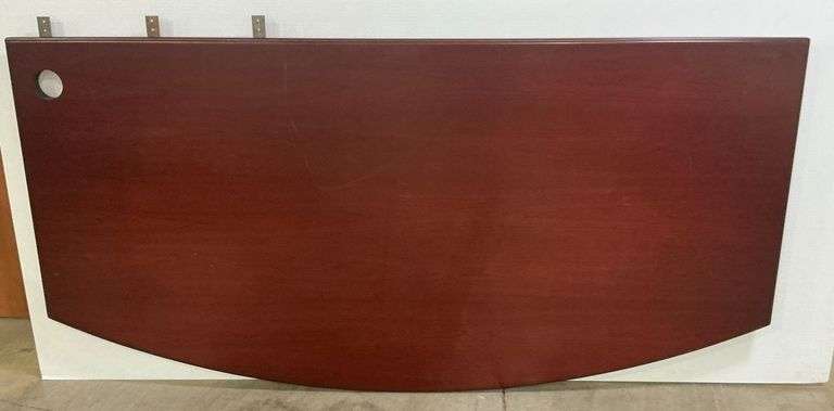 Cherry Wood Desk Top with Curved Edge and Mounting Brackets image