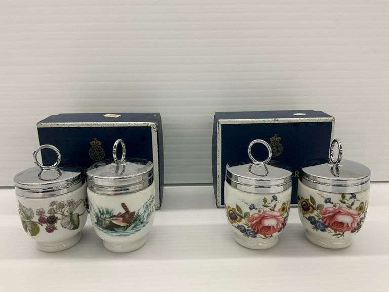Royal Worcester Porcelain Egg Coddlers with Boxes image