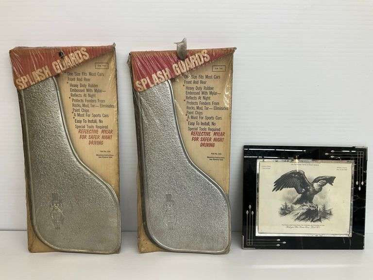 Pair of "Splash Guards" Car Fender Protectors & Eagle Print image