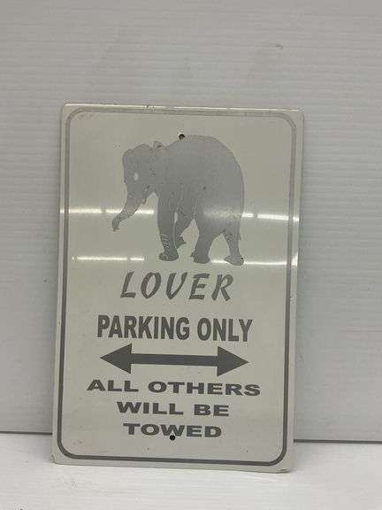 Novelty Elephant Lover Parking Only Metal Sign image