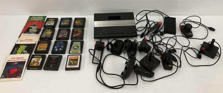 Vintage Atari 7800 ProSystem Console with Games & Controllers, missing power cord image