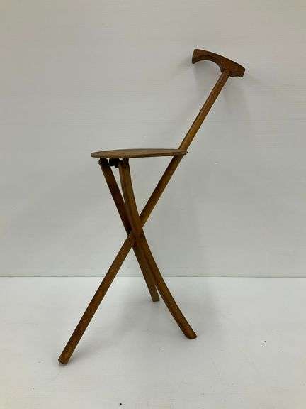 Vintage Stafford-Johnson Kan-O-Seat Walking Stick Stool image