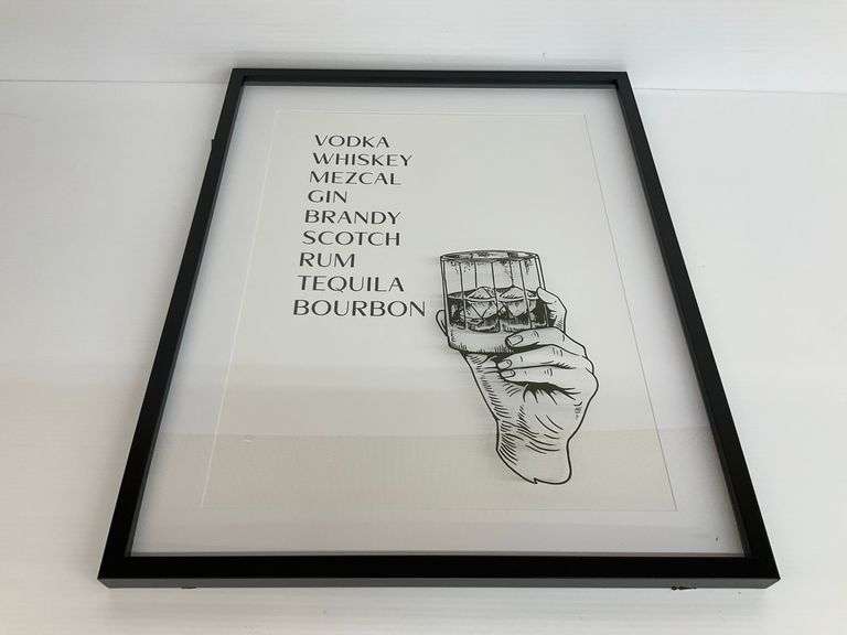 Framed Print Featuring Hand Drawn Style Illustration of Drinks image