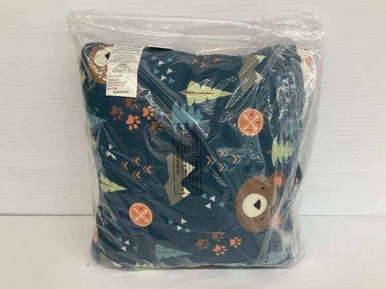 New Lippert Components Kids Bear Print Blanket and Pillow Set image