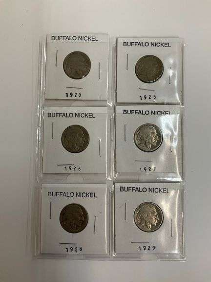 Collection of Buffalo Nickels - 6 Coins image