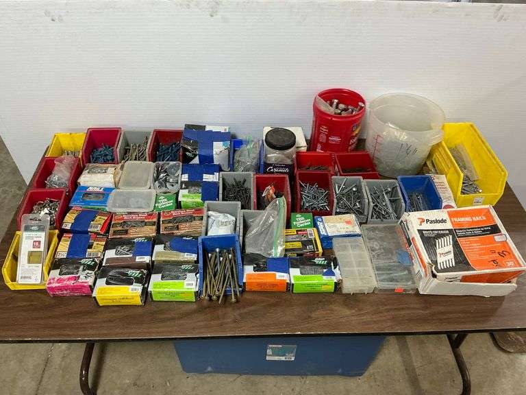 Large Assortment of Fasteners: Nails, Screws, Bolts, and More image