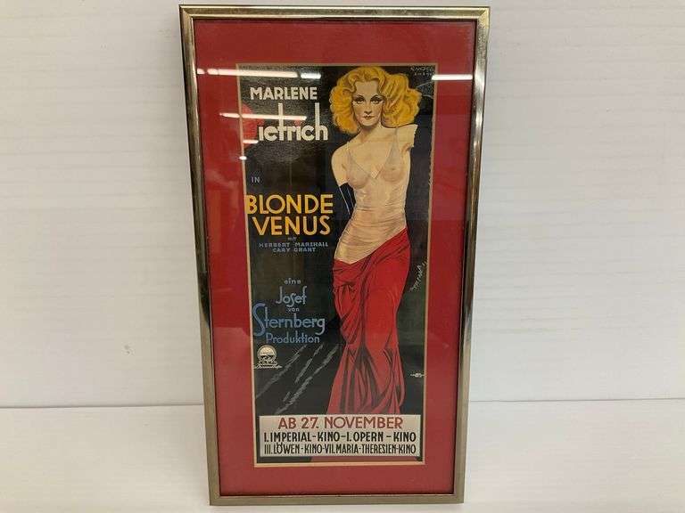 Marlene Dietrich Blonde Venus Movie Poster Print in Frame image