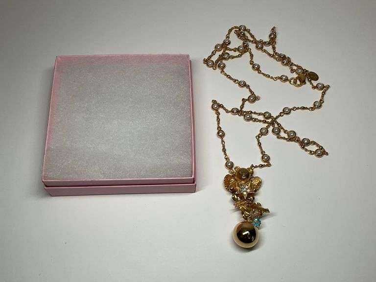 Kirk's Folly Golden Star Angel Bear Pendant Necklace image