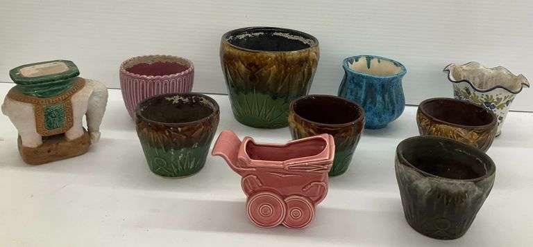 Collection of Decorative Planters and Pottery image