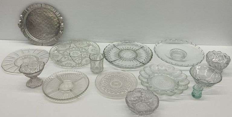 Glass Serving Dishes, Plates, Bowls and Aluminum Tray image