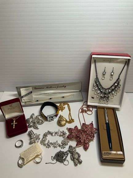 Jewelry Assortment - Necklaces, Bracelets, Brooches, Rings, Pen, and More image