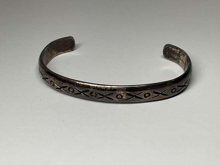 Sterling Silver Cuff Bracelet with Geometric Design image