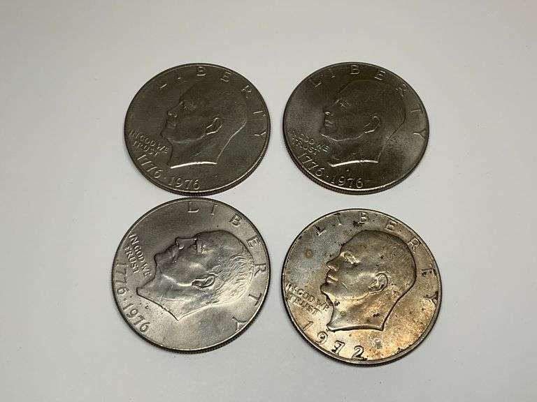 Four Eisenhower and Bicentennial One Dollar Coins image