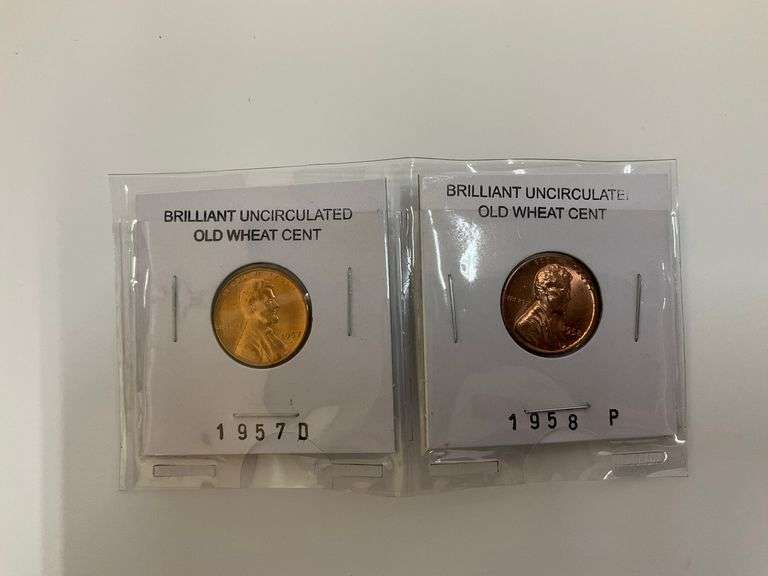 1957-D and 1958-P Brilliant Uncirculated Wheat Cents image
