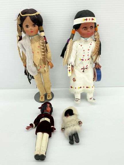 Four Native American Theme Dolls image