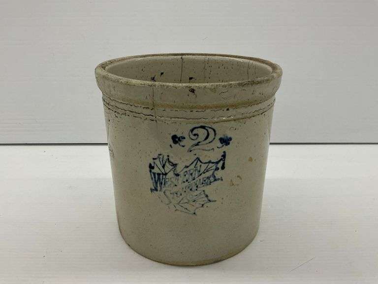 Vintage Western Stoneware 2-Gallon Crock... a few cracks image