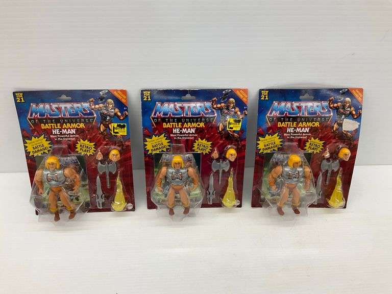 Masters of the Universe Battle Armor He-Man Action Figures Lot of 3 image