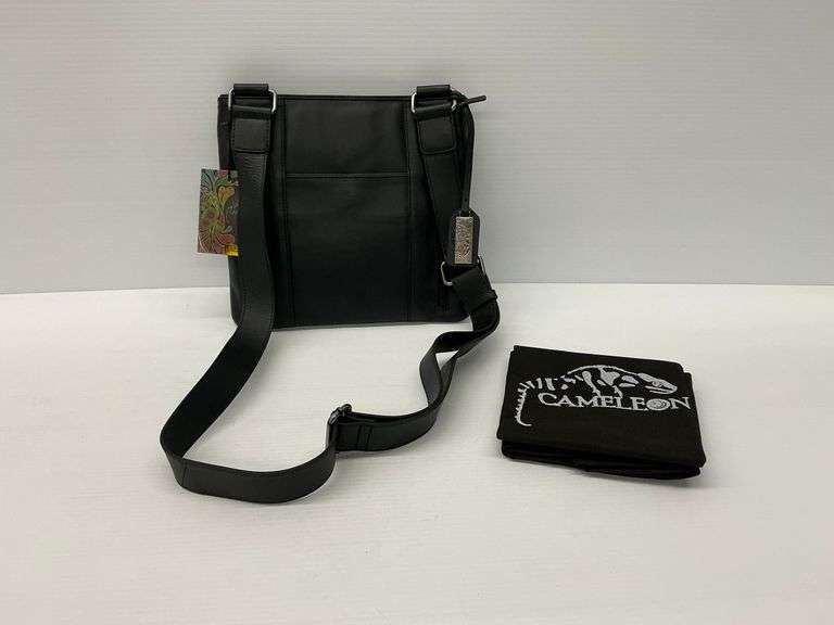 New Cameleon Hephaestus Slim fit Crossbody Concealed Carry Handbag in Black Leather image