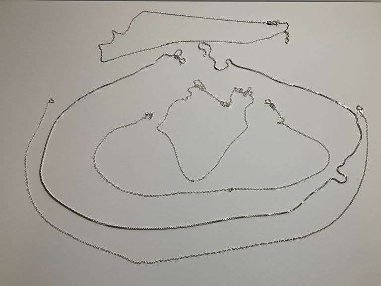 Five Sterling Silver Chains image