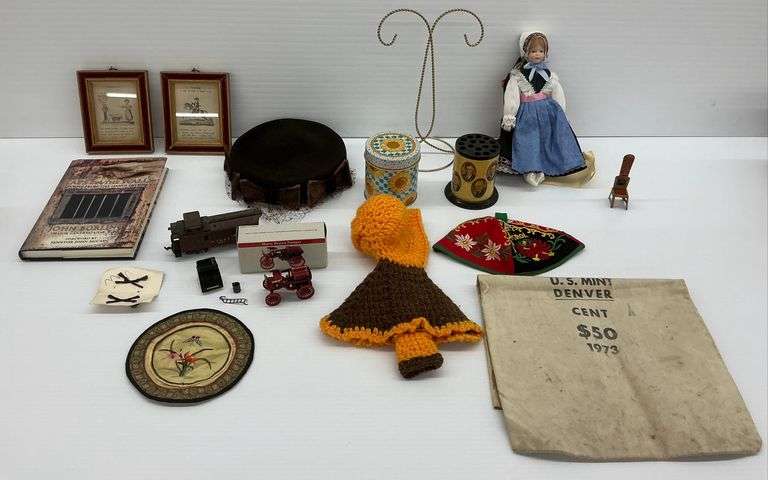 Framed Prints, Doll, Train Car, and Other Items image