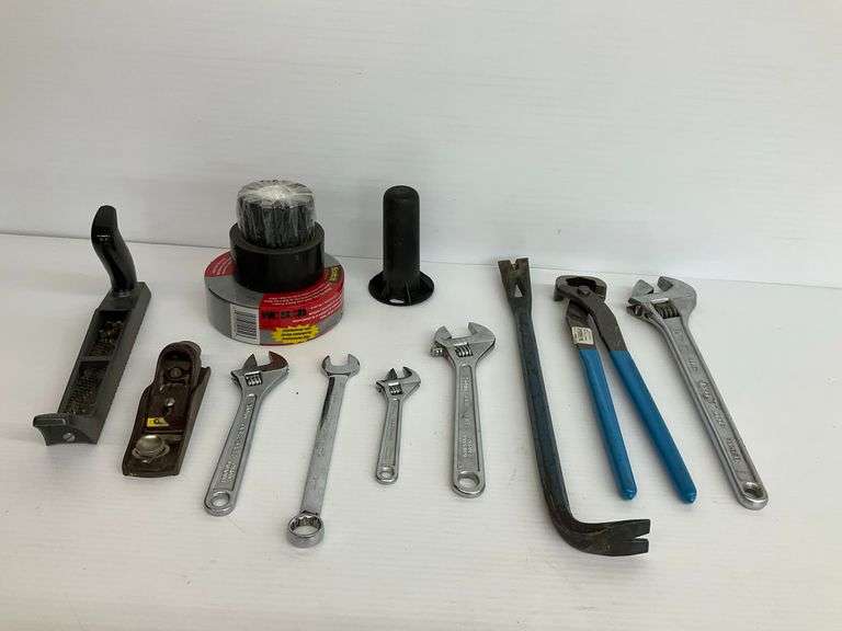Various Hand Tools, Wrenches, Planes and Duct Tape image
