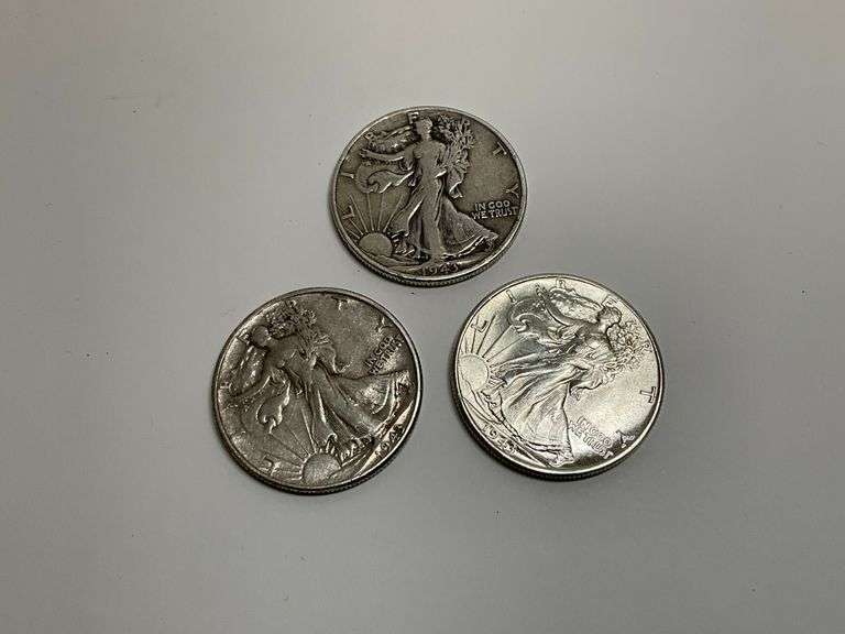 Walking Liberty Half Dollar Coin Lot (3) image