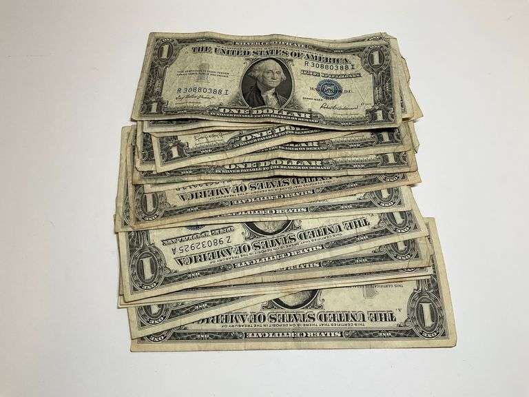 Lot of Silver Certificate One Dollar Bills - 15 image