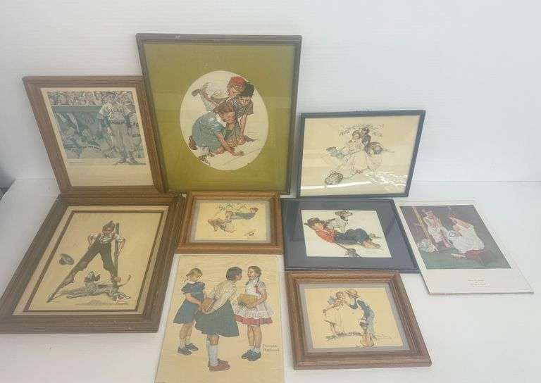 Collection of Framed and Unframed Norman Rockwell Prints image