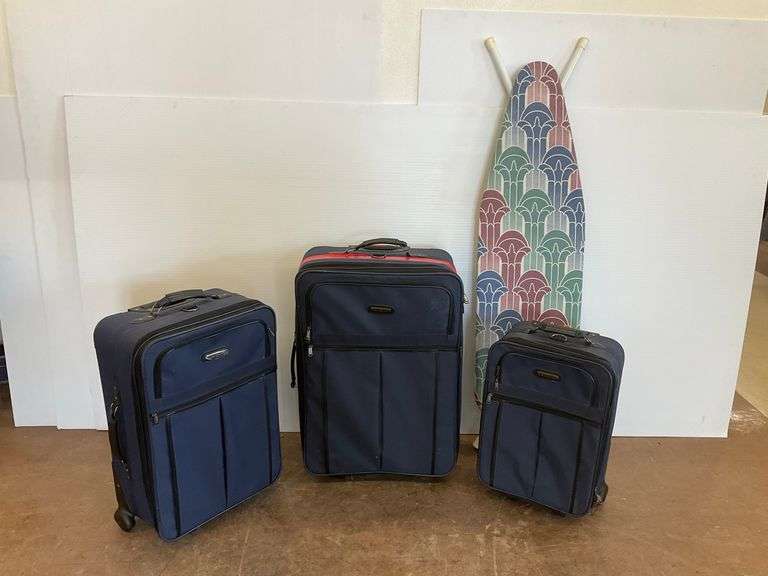 Three Piece Locomotor Rolling Luggage Set & Ironing Board image