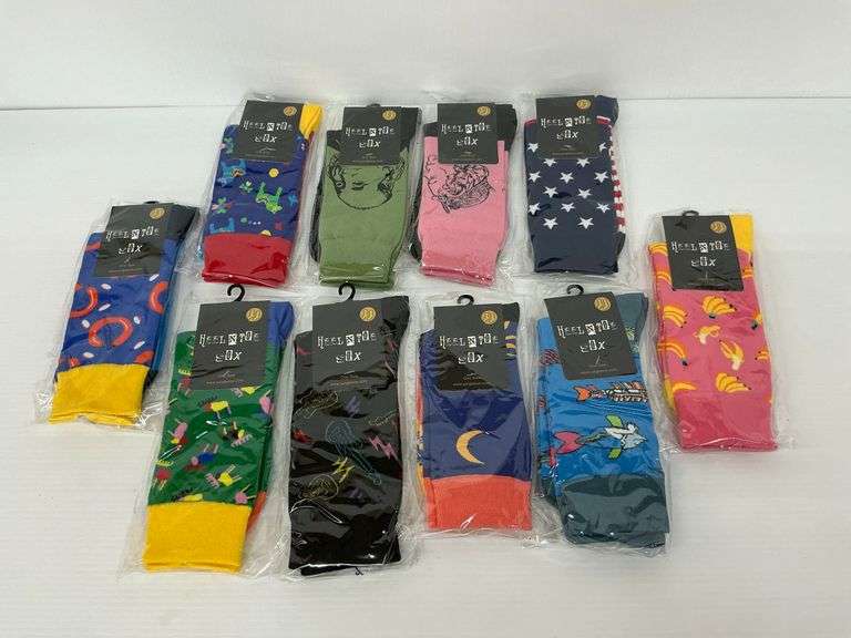 New Heel N Toe Sox: Collection of Novelty Patterned Socks - 10 Pairs image