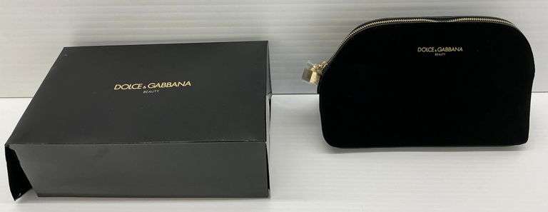 Dolce & Gabbana Beauty Black Velvet Cosmetic Pouch and Box image