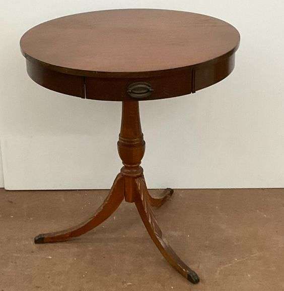 Vintage Mersman Drum Table with Drawer image
