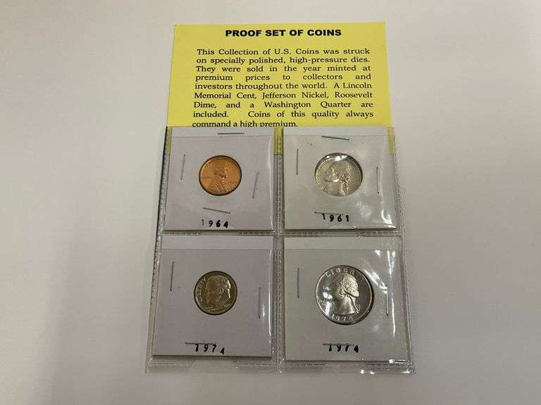 U.S. Coins Proof Set - Lincoln Cent, Jefferson Nickel, Roosevelt Dime, Washington Quarter image
