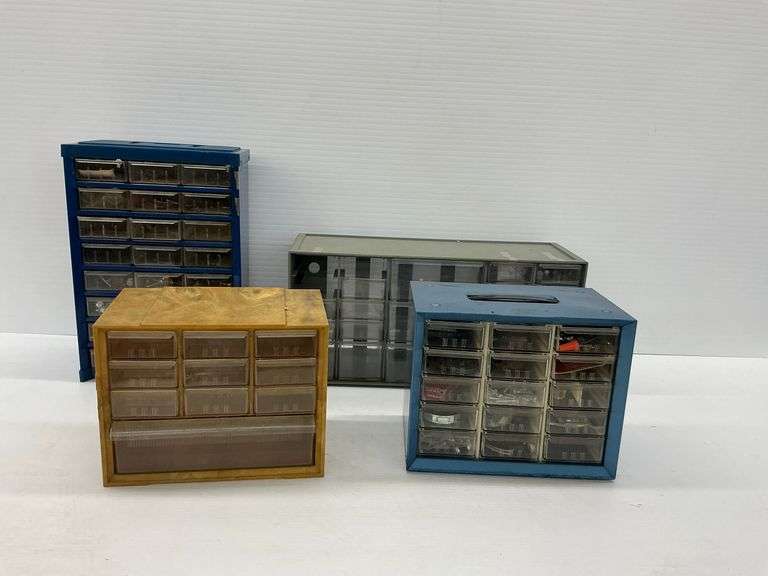 Lot of Small Parts Storage Drawer Cabinets (4) with Contents image