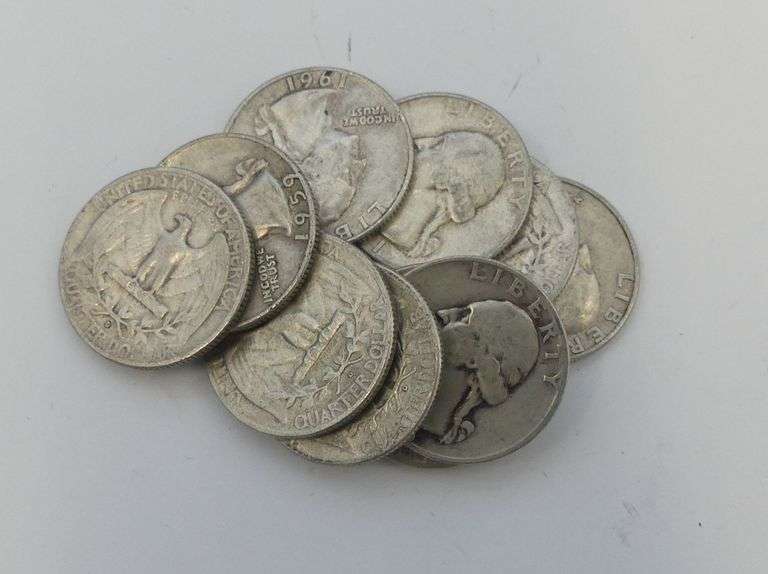10 Washington Quarters-mixed dates image