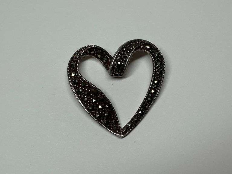 Marcasite Sterling Silver Heart Shaped Pendant image