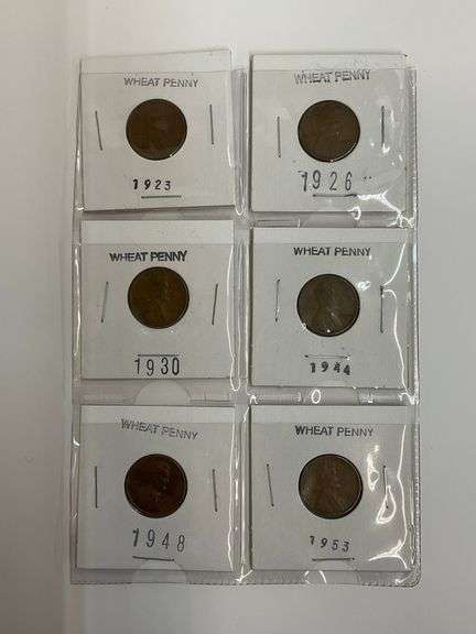 Wheat Penny Collection: 1923, 1926, 1930, 1944, 1948, 1953 image