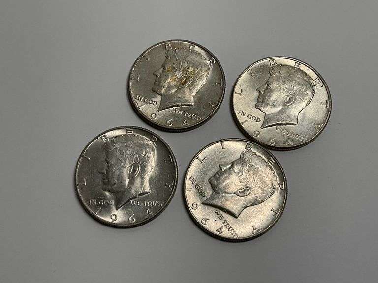 1964 Kennedy Half Dollar Coins (Lot of 4) image