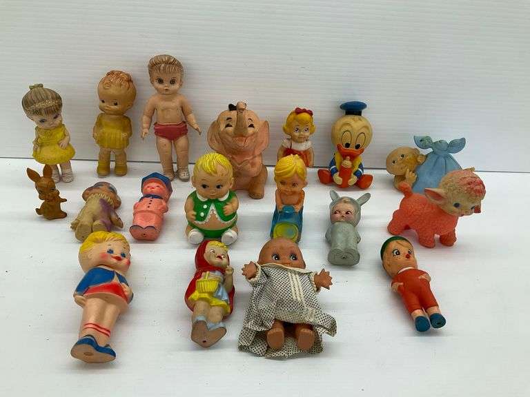Collection of Vintage Rubber Dolls and Figures, Edward Mobley Co., Sun Rubber Co., Kollco Inc. image