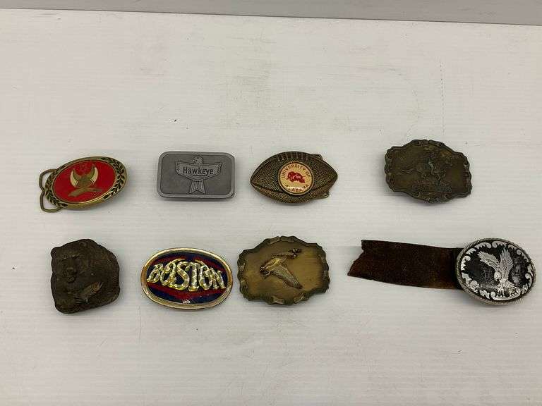 Vintage Belt Buckle Assortment - Includes Brands and Colleges image