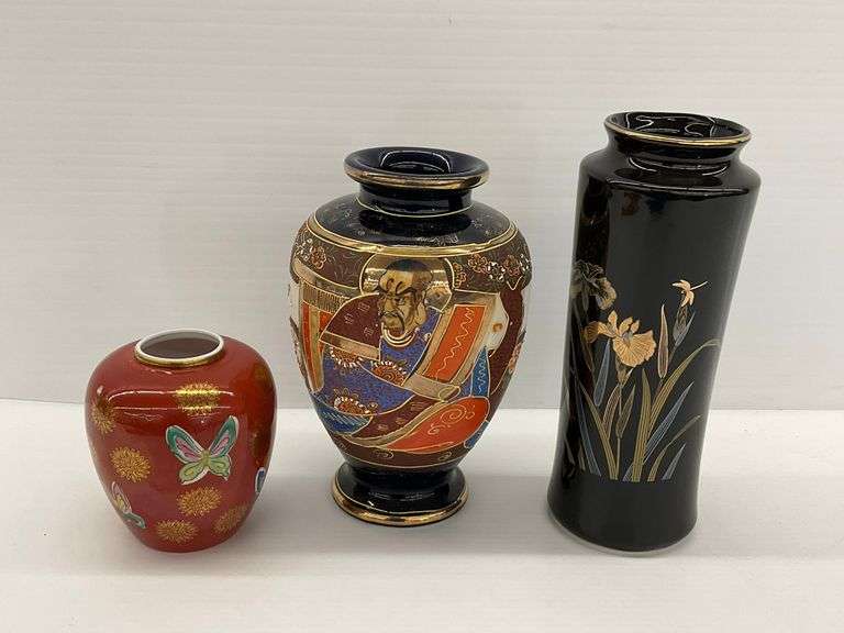 Three Asian Design Vases image