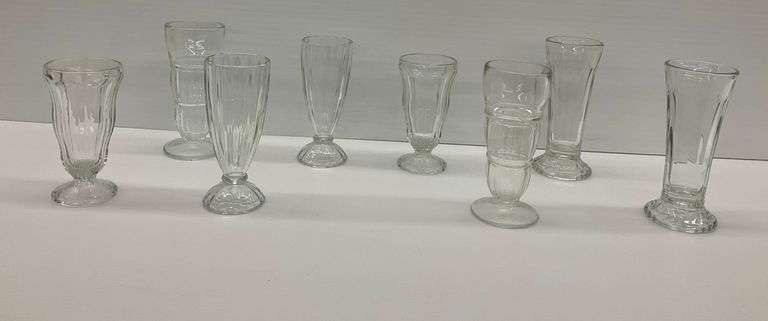 Eight Glass Soda Fountain Sundae Glasses image