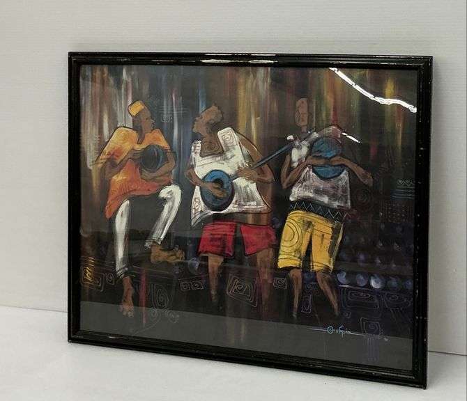 Framed "The Band" Art Print by Upjohn, Signed and Dated 1991 image
