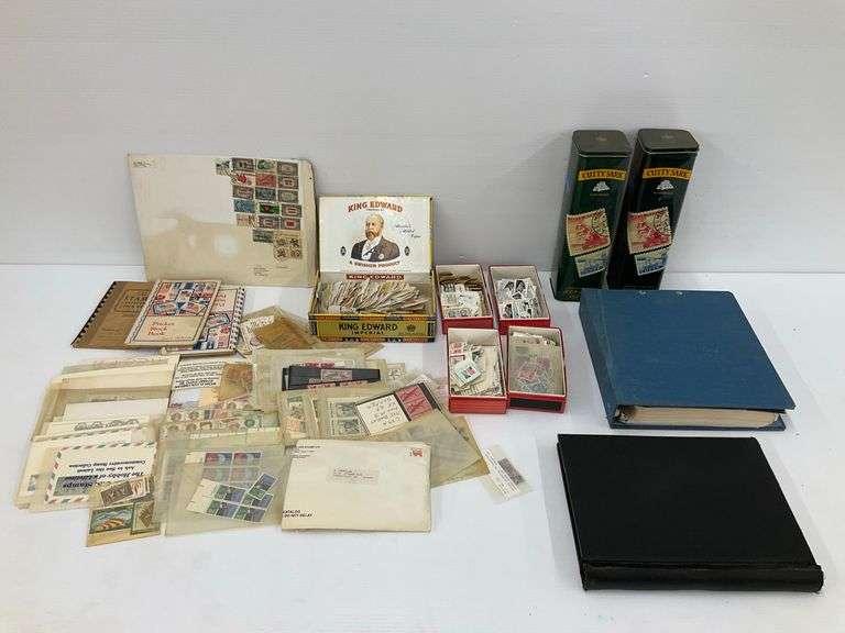 Large Assortment of Postage Stamps in Albums and Boxes image