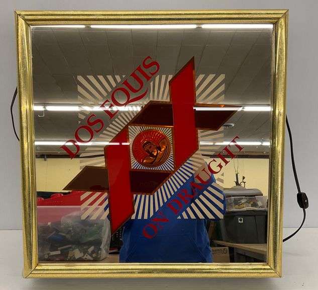 Dos Equis Beer Mirror Light-Up Sign... works image