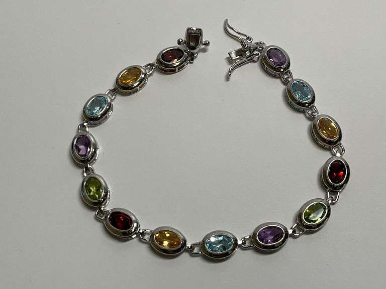 Sterling Silver Multi-Gemstone Bracelet image