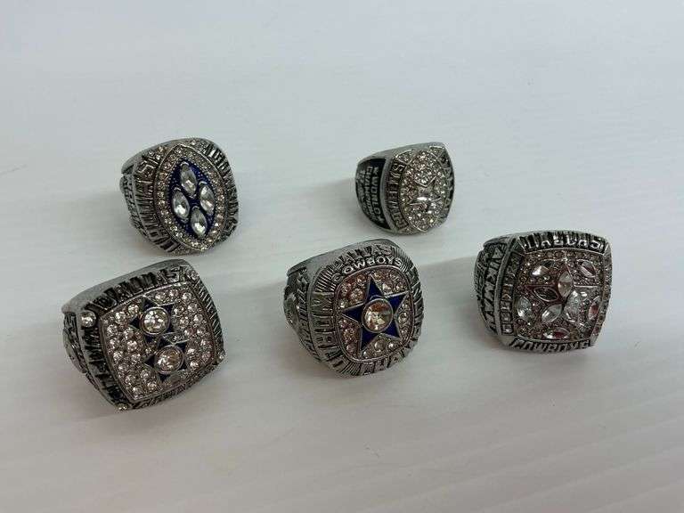 Five Dallas Cowboys Super Bowl Championship Replica Rings image