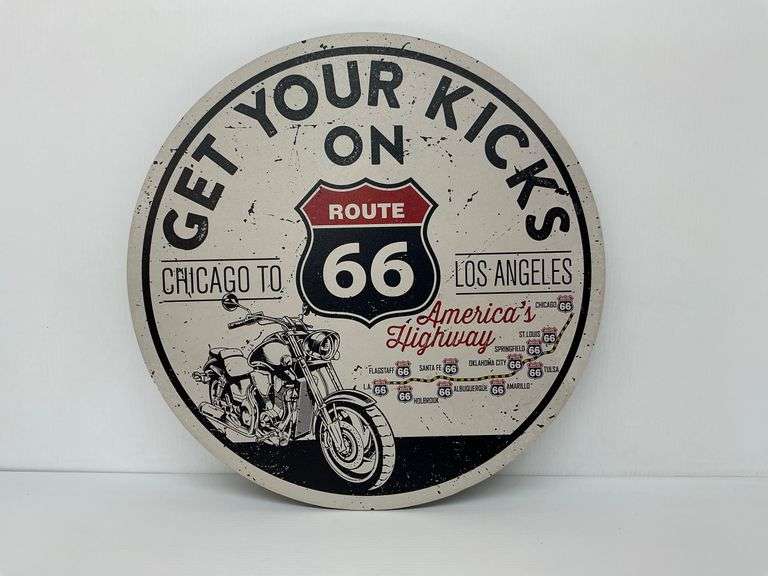 Route 66 Motorcycle Sign image